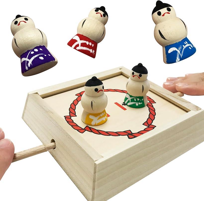 なつかし玩具入門セット おうち ゲーム 木のおもちゃ 民芸玩具 すもう 力士 卓上ゲーム 日本製( トントン相撲)