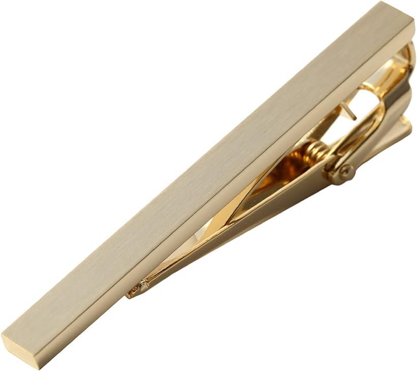 ネクタイピン タイバー メンズ 日本製 Solid Tie Clip( シルキーゴールド)