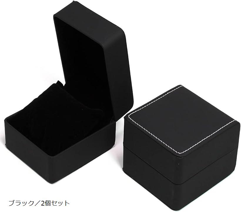 腕時計 収納ケース 2個 セット PUレザー 保管 ウォッチ ボックス ブラック／2個セット (ブラック／2個セット)
