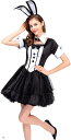 バニーガール コスプレ 衣装 ハロウィン メイド服 うさぎ耳 バニーメイド 仮装 e698(XL)