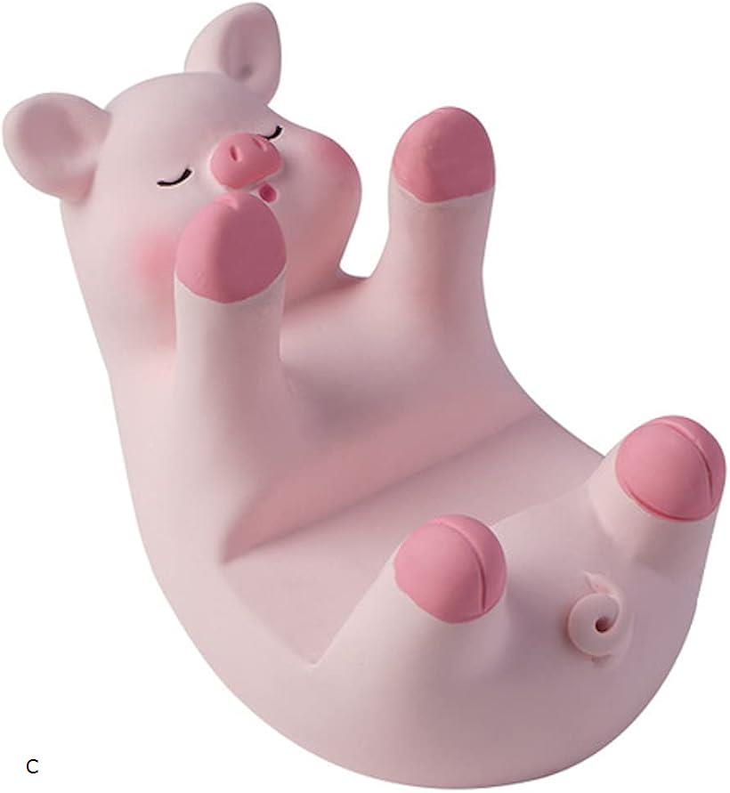 スマホスタンド 子豚 かわいい インテリア 携帯 電話 スマートフォン 卓上 ホルダー アニマル 動物 充電 雑貨 グッズ C (C)
