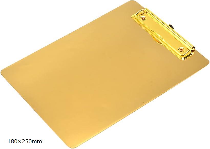 バインダー クリップボード ゴールド ステンレス 資料整理 フォルダー 固定強力 180x250mm (180x250mm)