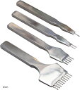 菱目打ち 高速度鋼 4本セット レザークラフト 工具 a294(シルバー, 6mm)
