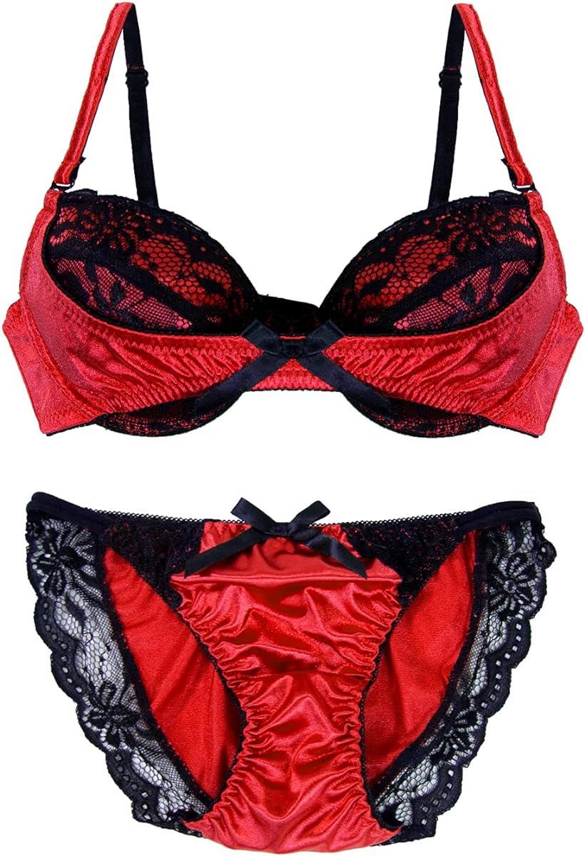 ブラジャー ショーツ セット 上下 レディース (レッド, B65)