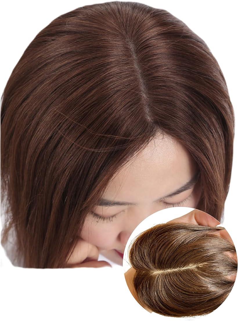 部分ウィッグ つむじ 頭頂部 3点セット I型ヘアプラス+(ナチュラルブラウン, 3個アソート)