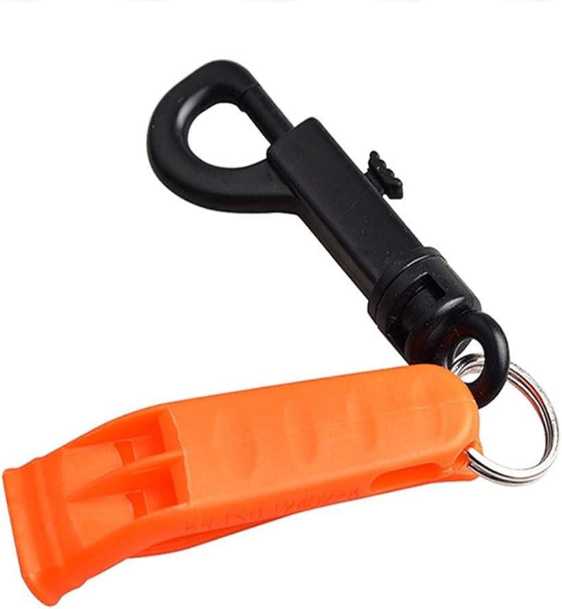 ホイッスル 防災 小型 軽量 遠足 登山 ハイキング 携帯 緊急笛 フック付き 7cmx2cmx0.8cm( オレンジ)