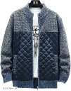 アスペルシオ 長袖 スタイリッシュ フルジップ ニット ジャケット メンズ ブルー(ジェイブルー, M)