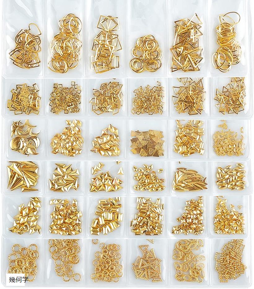 6バッグ ネイルパーツ レジン封入 36種類 幾何学 ネイル封入 (幾何学)