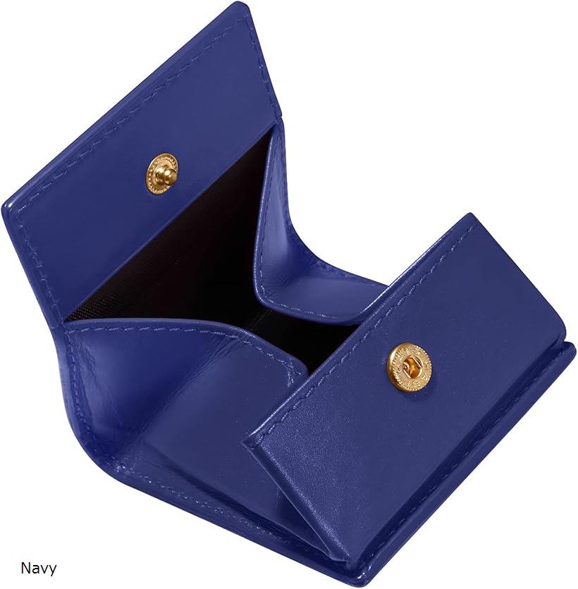 ノーブルライリー 小銭入れ レディース レザー コインケース メンズ 財布 革 本革 プレゼント(Navy, Small)