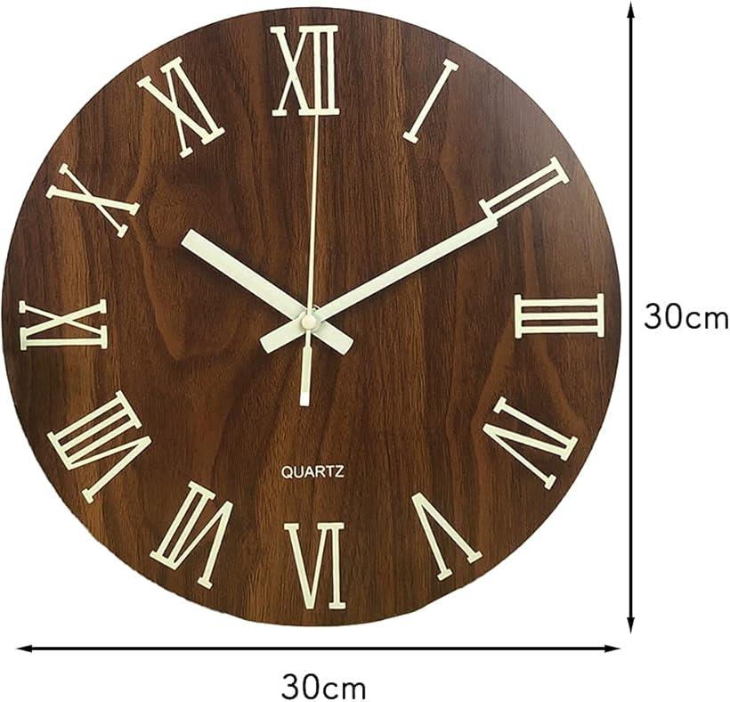掛け時計 連続秒針 壁掛け時計 オシャレ 静音 蓄光 インテリア アンティーク CL004(Cローマ数字) [2]
