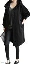 ニブンノイチプラス 大人 オシャレ カラー モッズ フード コート レディース(ブラック, 2XL)