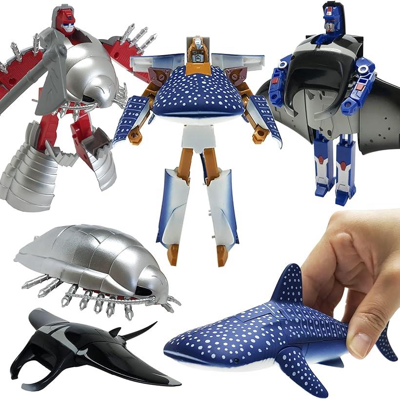 かっこいいぞ.変形する海獣 海の生き物ロボット海獣 海洋生物 変形ロボット 立体パズル おもちゃ( 3種セットB)