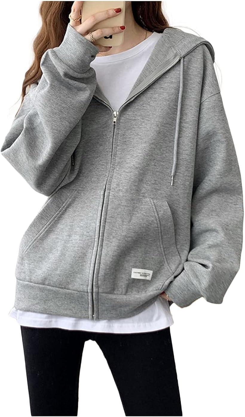 ジップパーカー レディース かわいい ゆったり 秋 冬 オシャレ XL グレー (グレー, XL)