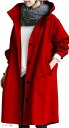 ニブンノイチプラス 大人 オシャレ カラー モッズ フード コート レディース(レッド, 2XL)
