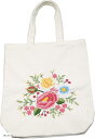 刺繍バッグキット 刺繍キット セット シンプル 手作り DIY 花柄 トートバッグ(ホワイト)