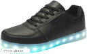 LED スニーカーメンズ レディース キッズ 7色+4パターン発光 11通り USB ブラック22.5cm LED-BK-35(ブラック, 22.5 cm)(4)