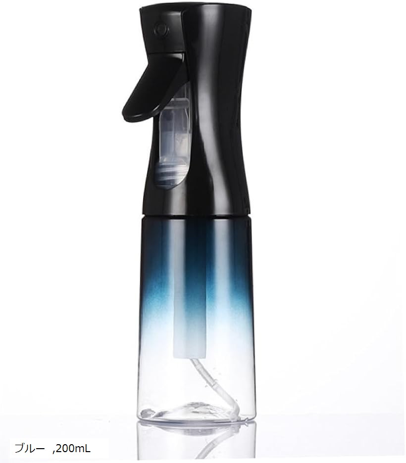 スプレーボトル アルコール対応 霧吹き 噴射持続 園芸 観葉植物 アイロン 髪 化粧水 (ブルー, 200mL)