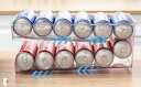 Fumemo 冷蔵庫 収納 缶 ビール ジュース トレイ 整理 ケース ボックス ラック 透明 冷蔵庫収納(大)