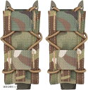 マガジンポーチ マグポーチ TACOスタイル ハンドガン シングルカラム~デザートイーグル、MP7など対応 MOLLE ベルト 両方対応 サバゲー CORDURA 実物ナイロン仕様(迷彩2個セット)