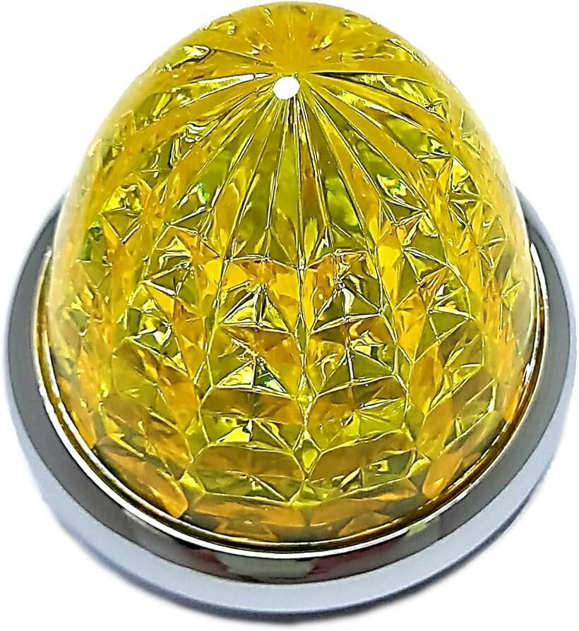 【楽天ランキング1位入賞】カスタマイズ 24V トラック用 LED マーカーランプ サイド 8面クリスタルカット仕様 16LED 汎用 10個 セット イエローレンズ (イエローレンズ)