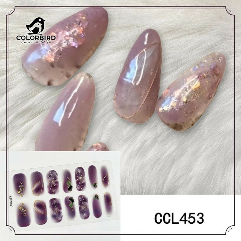 ネイルシール 秋冬B 貼るだけマニキュア 可愛い 花 透け感 箔 パール パーツ CCL453 CCL454 CCL455 CCL456 (CCL453 CCL454 CCL455 CCL456) 3