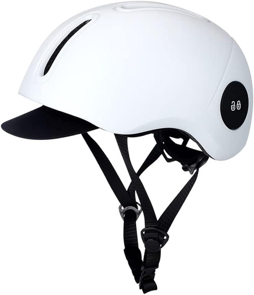 ISAK ヘルメット 半キャップ 超軽量 自転車用 けが防止 つば付き 取り外し可能 大人/子供用 L 約58～63cmで調節可能 White(ホワイト, L(約58～63cmで調節可能))