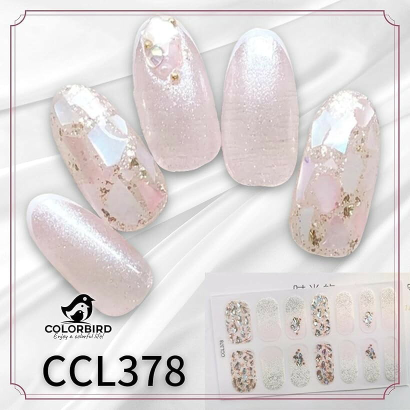 ネイルシール 春夏A 貼るだけマニキュア 可愛い 花 透け感 箔 パール パーツ CCL37...