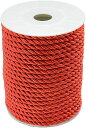 约20ヤード 18メートル 5mm 3プライ ツイストコードロープナイロンツイストコードトリム糸ひも レッド(レッド, 20 Yards)