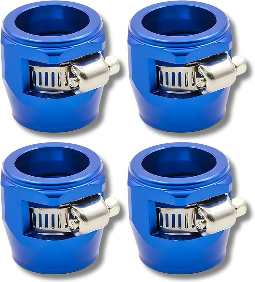 Water-Removal Products - ホースバンド マフラーバンド クランプ ラジエターホース用 エコノフィッティング (ブルー4個セット, AN6)