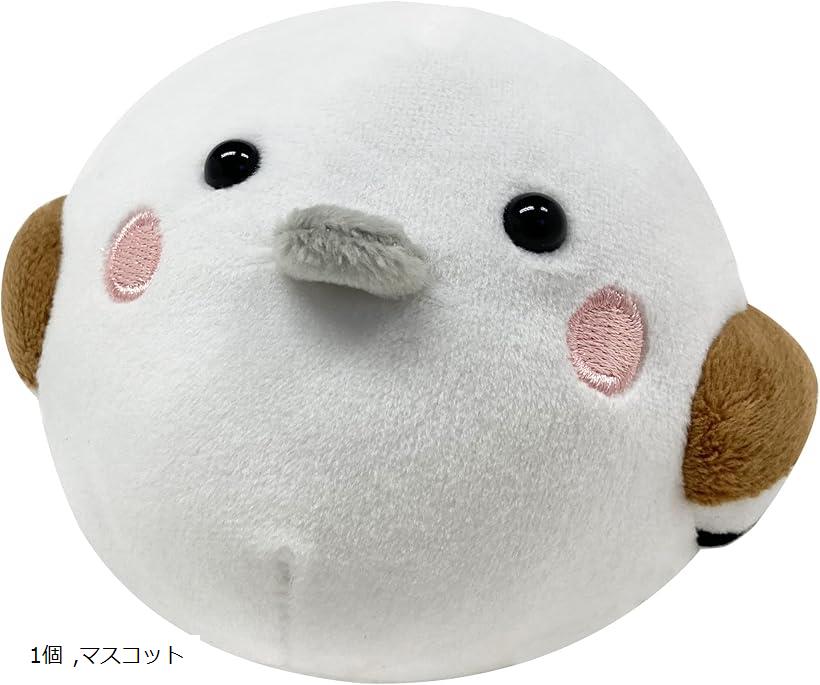 きながにシマエナガ ぬいぐるみ マスコット コトリ 小鳥 やわらか ふわふわ てのり まんまる 置物 1個 (1個, マスコット)