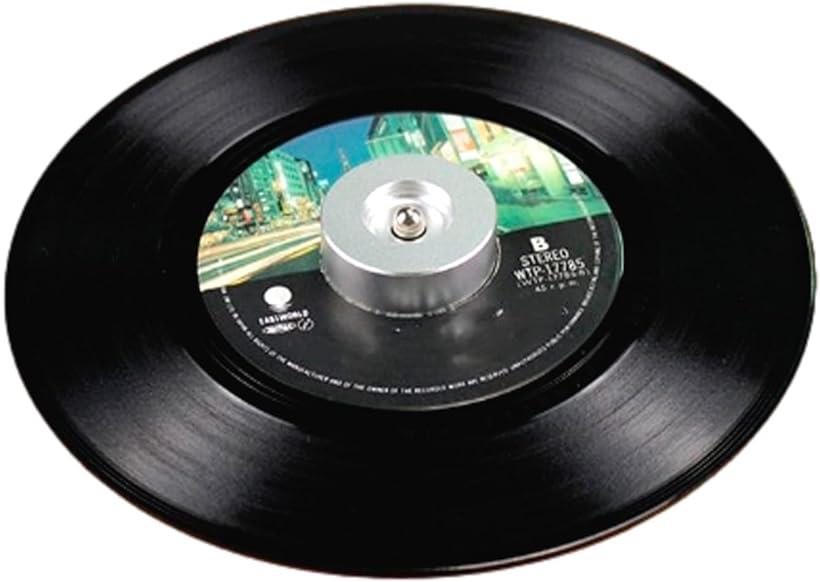 レコードアダプター 7インチ epアダプター ドーナツ盤 45回転 シングルレコード( シルバー)