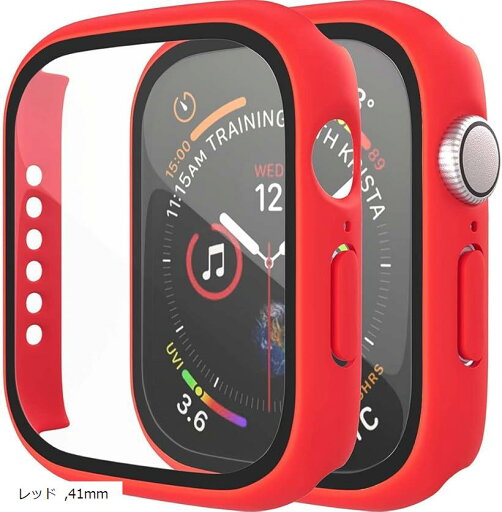 アップルウォッチ カバー Apple watch ケース 保護ケース 保護カバー(レッド, 41mm) アップルウォッチ カバー Apple watch ケース 保護ケース 保護カバー(レッド, 41mm)