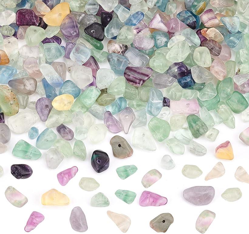 2ストランド 天然石ビーズ 穴ある 蛍石ビーズ 丸い ルーズジェムストーンビーズ (天然蛍石ビーズ)