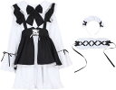 メイド服 コスチューム セット( A/長袖ブラック, 4XL)