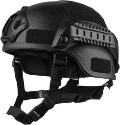 サバゲーヘルメット サバゲー装備 あご紐調節可 軽量で快適性 システム拡張可 タクティカル 黒( ブラック, フリー)