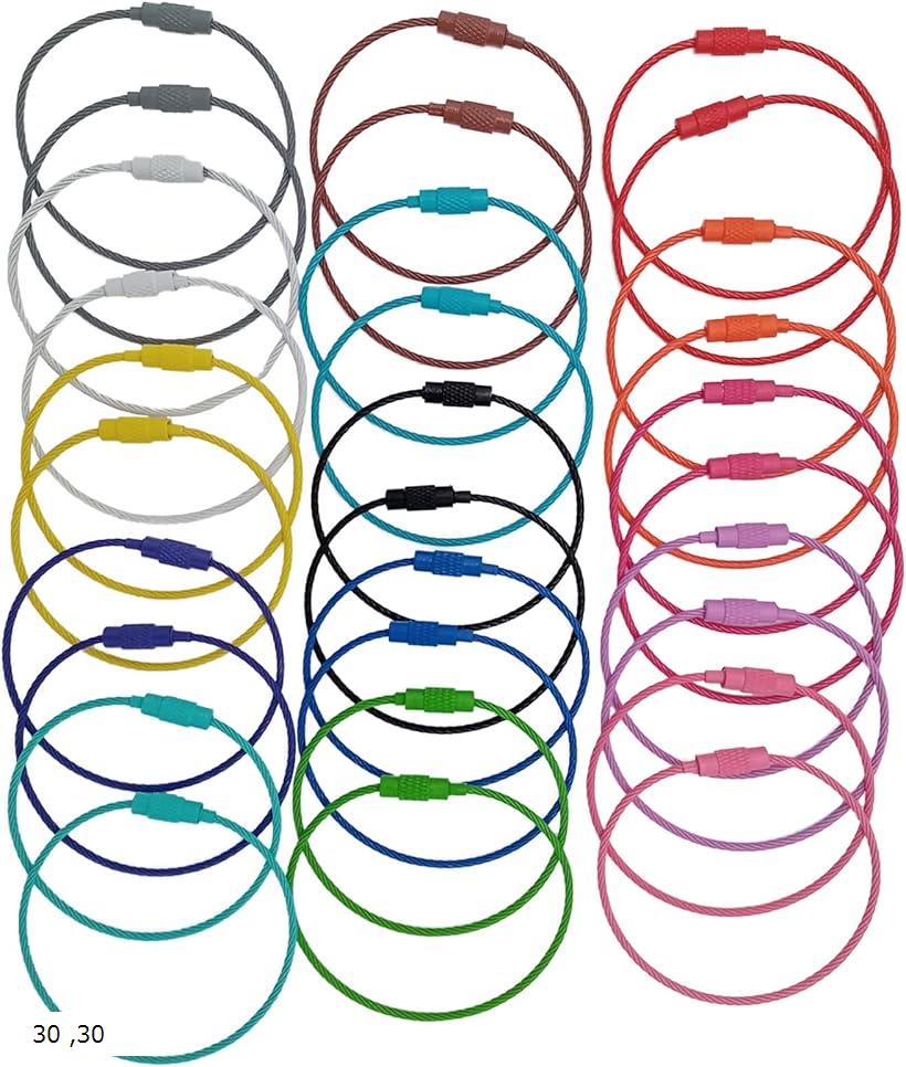 キーホルダー ワイヤー 15色30本セット(15)