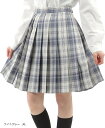 プリーツスカート チェック柄 丈48cm 膝上 スクールスカート 制服 女子高生 e244(ライトグレー, XL)