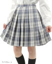 プリーツスカート チェック柄 丈48cm 膝上 スクールスカート 制服 女子高生 e244(ライトグレー, L)