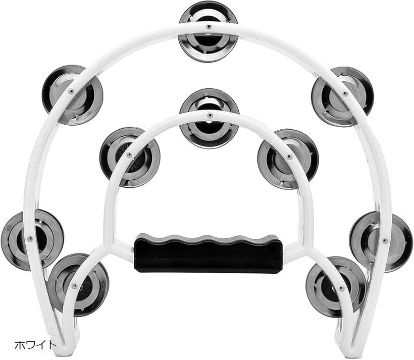 タンバリン 2個セット 楽器 パーカッション 忘年会 カラオケ (ホワイト)