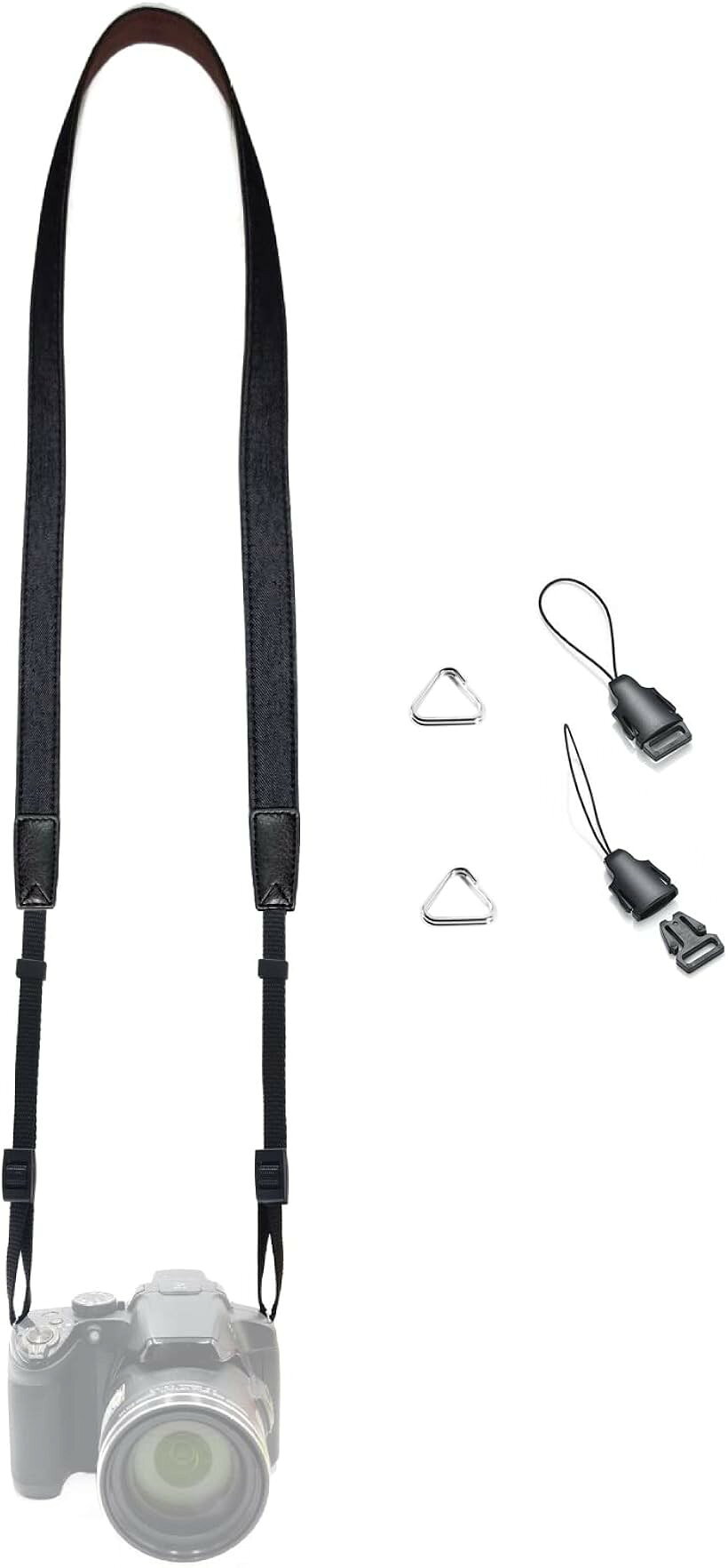 バリエーションコード : 2b4gqs2fwl商品コード2b4gqnqykw商品名カメラストラップ カメラネックストラップ ショルダーストラップ コットンデニム製 一眼レフ/ミラーレス/コンパクトカメラ用 長さ調節可 三角リング付きブランドDY.2tenカラーブラックサイズ等74CMx2CM・メイン素材: 綿・厳選コットンデニム製、シンプルで高級感があふれるおしゃれなショルダーストラップ・様々な高さの写真家のために両端の長さを調節可能。ストラップの長さ:150cmまで。・ストラップの接合部は革を使って十分な縫いつけ強度を確保しています。カメラを持ち運んでも安全です。・柔らかく丈夫な素材で首の後ろの負担を軽減し、約40gの重さで快適に着用できます。・ストラップを丸型のストラップ穴に取り付け用三角リングが二つ付属しているので、殆どの一眼レフカメラに適用します。例えばCanon、Fuji、Nikon、Olympus、Panasonic、Pentax、SonyなどのDSLRカメラにご利用できます。同時に Instax、Polaroidなど、一部の双眼鏡、単眼、レンジファインダー、ツールなどの他の機器にも使用できます。※ 他ネットショップでも併売しているため、ご注文後に在庫切れとなる場合があります。予めご了承ください。※ 品薄または希少等の理由により、参考価格よりも高い価格で販売されている場合があります。ご注文の際には必ず販売価格をご確認ください。※ 沖縄県、離島または一部地域の場合、別途送料の負担をお願いする場合があります。予めご了承ください。※ お使いのモニタにより写真の色が実際の商品の色と異なる場合や、イメージに差異が生じることがあります。予めご了承ください。※ 商品の詳細（カラー・数量・サイズ 等）については、ページ内の商品説明をご確認のうえ、ご注文ください。※ モバイル版・スマホ版ページでは、お使いの端末によっては一部の情報が表示されないことがあります。すべての記載情報をご確認するには、PC版ページをご覧ください。「商品仕様」商品名：カメラネックストラップ製品素材：コットンデニムとPUレザー重量：0.04KG色：ブラック、イェローサイズ：74cmx2cm（メインベルト）適応機種：ニコン、キヤノン、ソニー、パナソニック、富士フイルム、オリンパス、ペンタックスなど各メーカーの一眼レフカメラ(DSLR/SLR)・ミラーレスカメラ、コンパクトカメラ（コンデジ）、双眼鏡などに対応するネックストラップです。デザイン：クラシックなデザインでどの機種のカメラにも合わせやすいシンプルな柄です。「商品特徴」厳選コットンデニム製、シンプルで高級感があふれるおしゃれなショルダーストラップストラップの接合部は革を使って十分な縫いつけ強度を確保しています。一眼レフカメラの重量を効果的に分散させながら、通常のオリジナルストラップを着用するよりも首を快適にします。裏面の特別な滑り止めデザインは、使用の安全性を十分に考慮しています。長さ154cmまで調節可能、素早く調整できるネックストラップパッケージ内容:カメラショルダーストラップx1三角リングx2