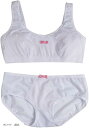 リアルJSシリーズ ノンワイヤー メッシュ仕様 ブラジャー ショーツ セット スポブラ(ホワイト, 80/L)