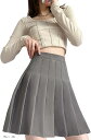 スカート プリーツスカート レディース(グレー, XL)