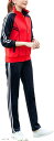 レディース ジャージ 上下 セット XLサイズ(レッド, XL)