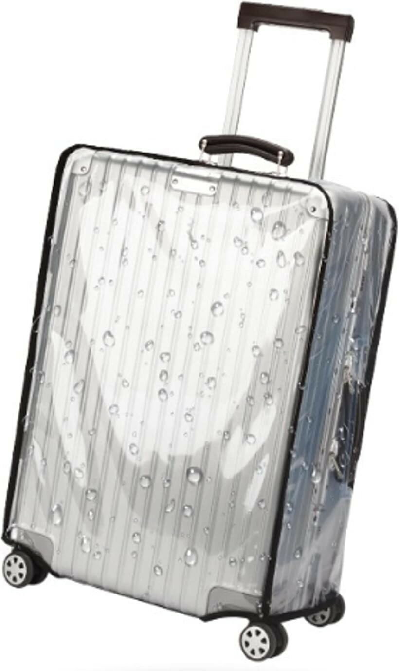 スーツケースカバー 防水 キャリーケース 透明 雨 傷防止 機内持ち込みサイズ ビニール 28インチ (クリア, L(28インチ))