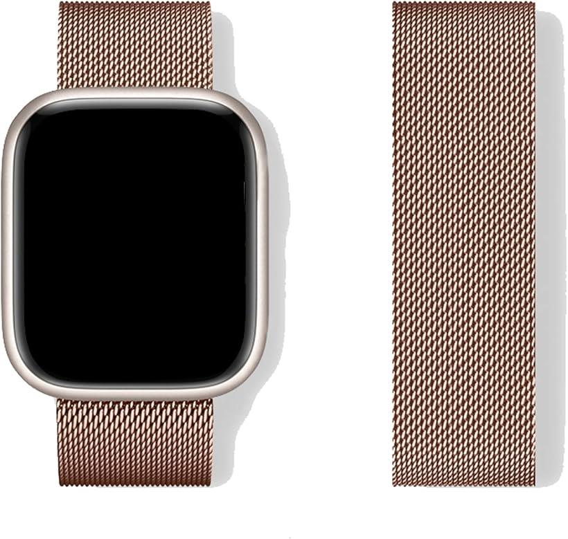 ホリックの互換品バンド コンパチブル Apple Watchバンド オールメタル ステンレス製 マグネットバンド Series Ultra/8/7/6/SE/5/4/3/2/1 男女兼用 (ローズパウダー, 38/40/41mm)｜アングル2