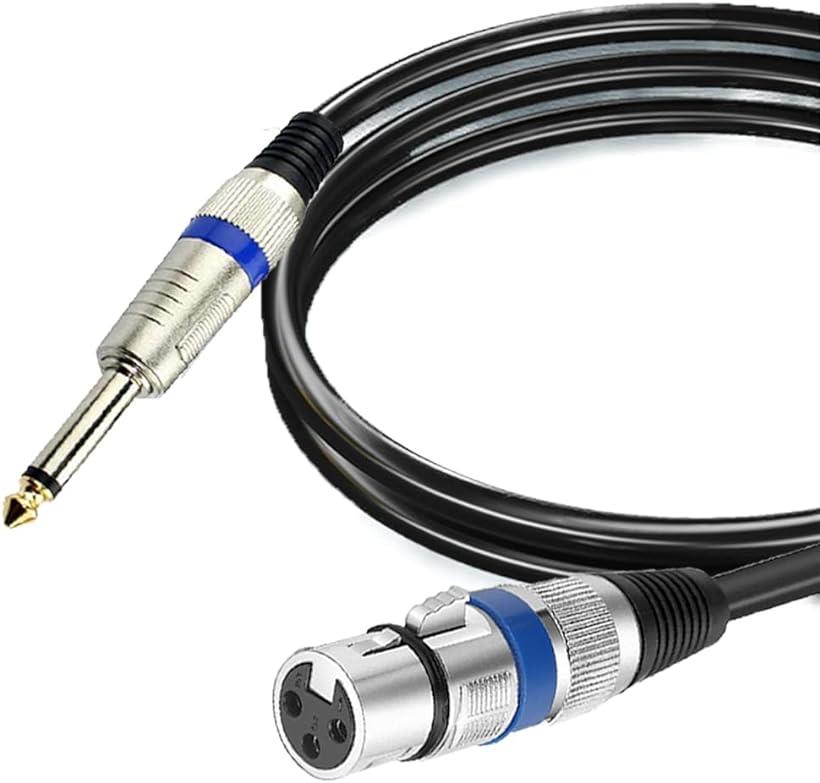 XLR 6.35mm 変換ケーブル マイク キャノン メス( 1m)