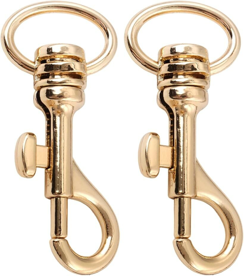 犬 リードフック 金具 首輪 バックル ハーネス ペット アクセサリー リーシュフック 2個セット (ライトゴールド, 内径18.8mm)