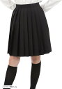 プリーツスカート 無地 学生 制服 車ヒダ スクールユニフォーム 女子高生 中学 e210(ブラック 48cm, XL)