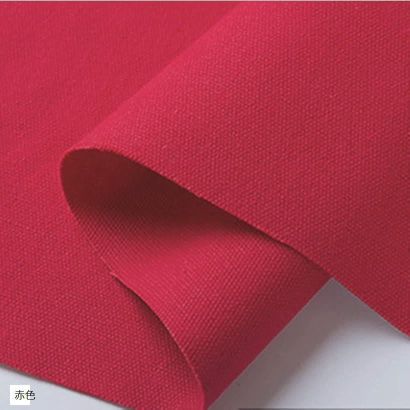 11号 カラー 帆布 生地 綿100％ コットン キャンバス 白 (赤色)