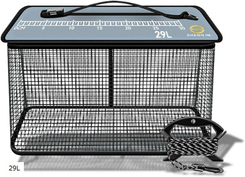 フローティングスカリ 折りたたみ 釣り 活かし バケツ あじバケツ 呑ませ釣り アオリイカ 5mロープ付き 堤防 17L/22L/29L (29L)